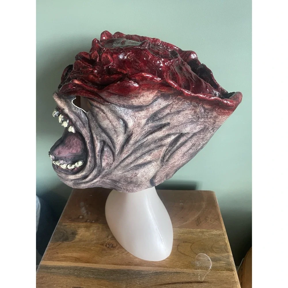 Hand Painted Latex Zombie Mask Exposed Brain Made in Mexico Halloween Horror